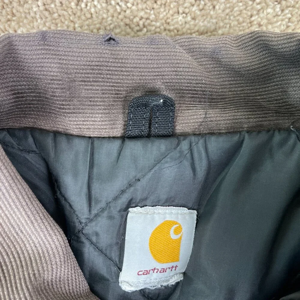 Carhartt Jacket Men XXL Black Duck Lined Corduroy Collar Barn Coat Chore Vintage